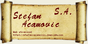 Stefan Acamović vizit kartica